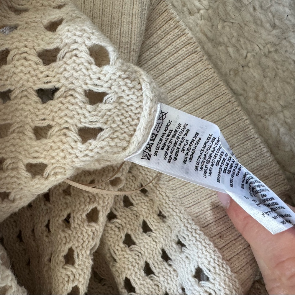 French Connection Open-Knit Collared Sweater Size… - image 3